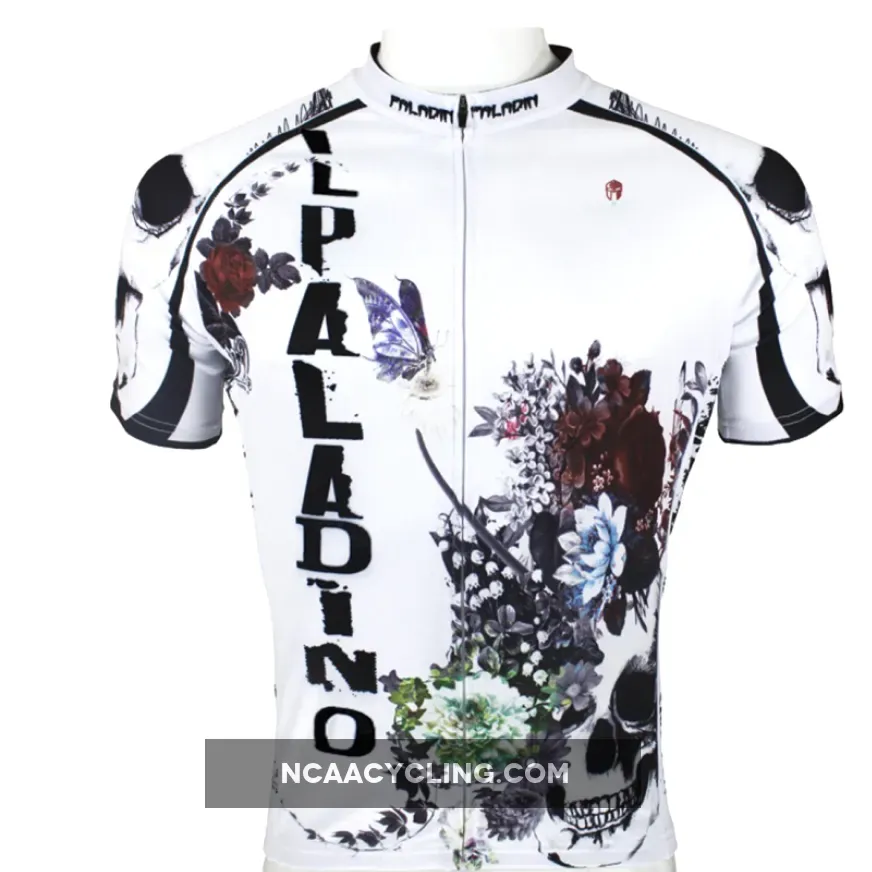 ILPALADINO Skull Men's Summer Cycling Short Jersey Flower BlossomPro Cycle Clothing Racing Apparel Outdoor Sports Leisure Biking T-shirt Sportswear Quick—dry Shirt 091