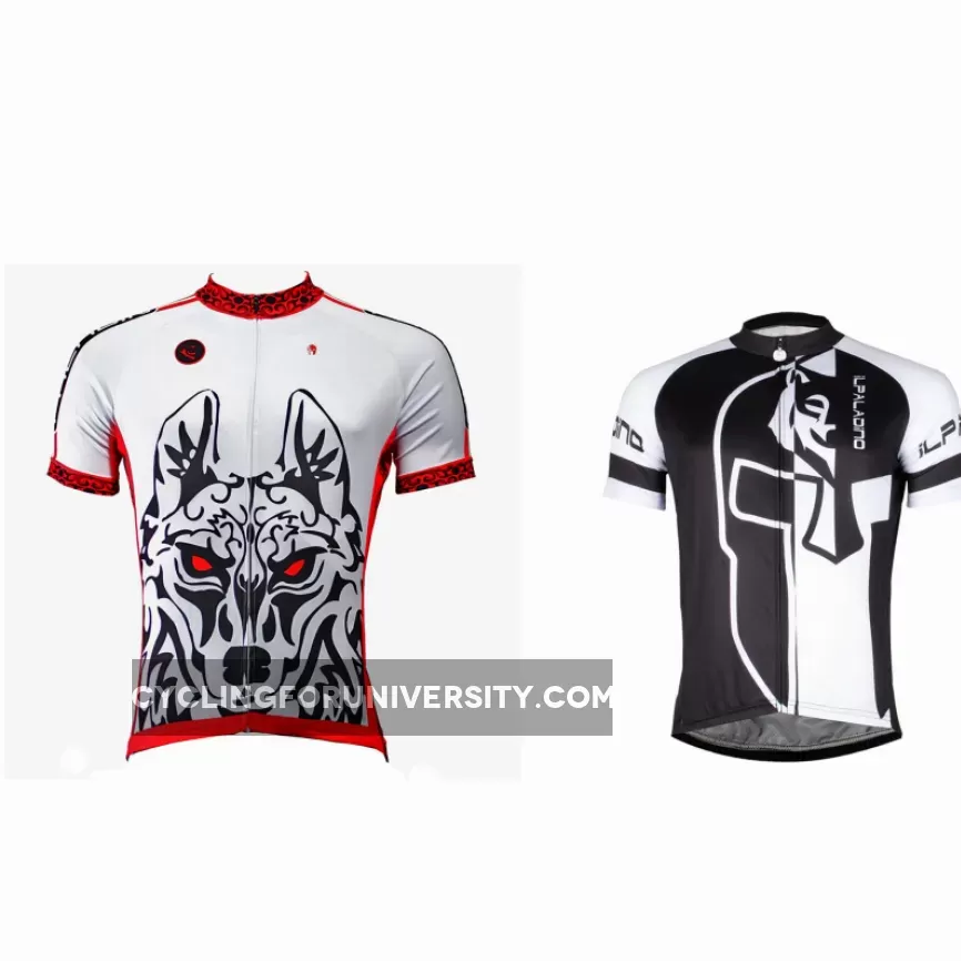 Two men's Wild Animal Wolf cycling T-shirts short-sleeve summer sportswear gear Pro Cycle Clothing Racing Apparel Outdoor Sports Leisure Biking T-shirt NO.350/746