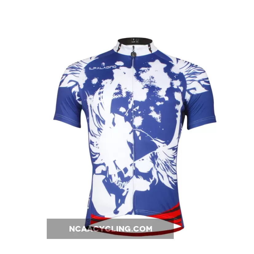 ILPALADINO Blue Men's Cycling Jersey Summer Short Sleeve Breathable and Quick Dry Mountain Bike Apparel Outdoor Sports Gear Leisure Biking T-shirt Wear NO.654