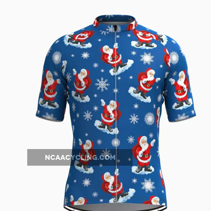 Merry Christmas Santa Gifts Cycling Jersey Blue To Buy