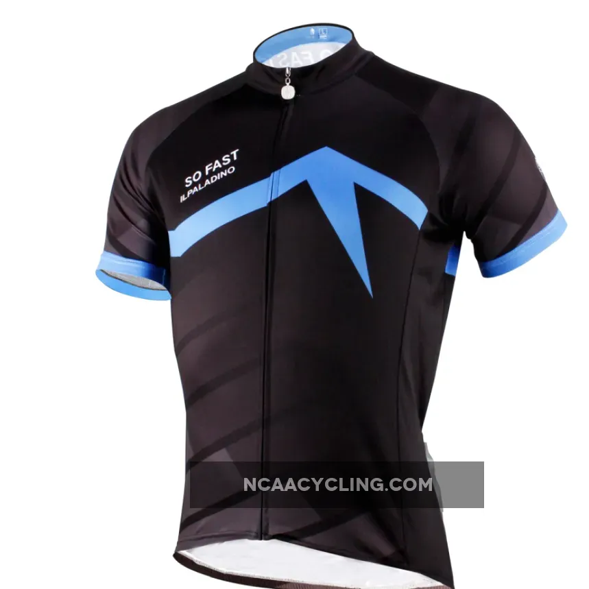 ILPALADINO SO FAST Men's Cycling Jersey Bike Shirt Black Breathable Quick Dry Professional Apparel Outdoor Sports Gear Leisure Biking T-shirt Cyclist Tights NO.620