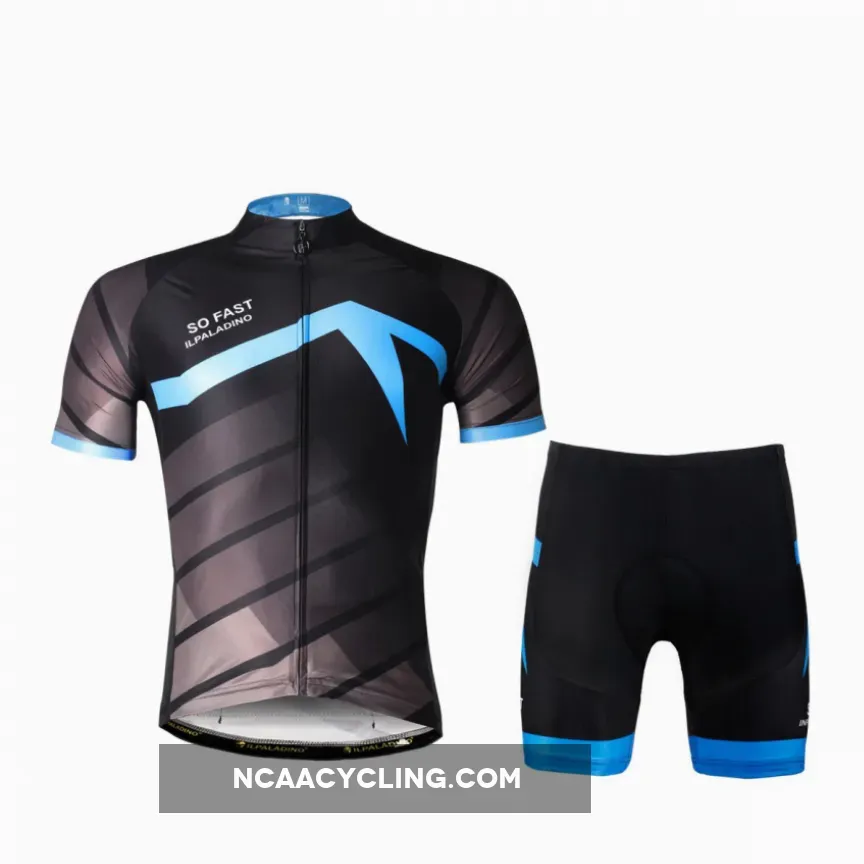 ILPALADINO SO FAST Men's Cycling Jersey Bike Shirt Black Breathable Quick Dry Professional Apparel Outdoor Sports Gear Leisure Biking T-shirt Cyclist Tights NO.620