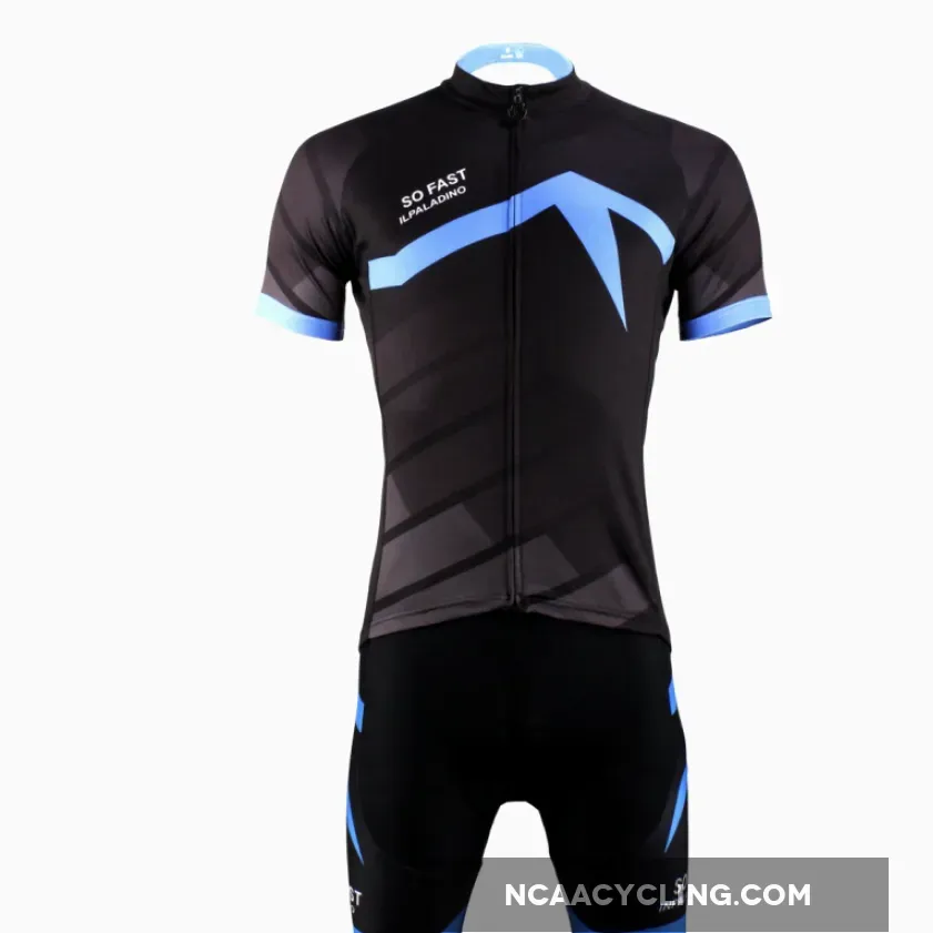 ILPALADINO SO FAST Men's Cycling Jersey Bike Shirt Black Breathable Quick Dry Professional Apparel Outdoor Sports Gear Leisure Biking T-shirt Cyclist Tights NO.620