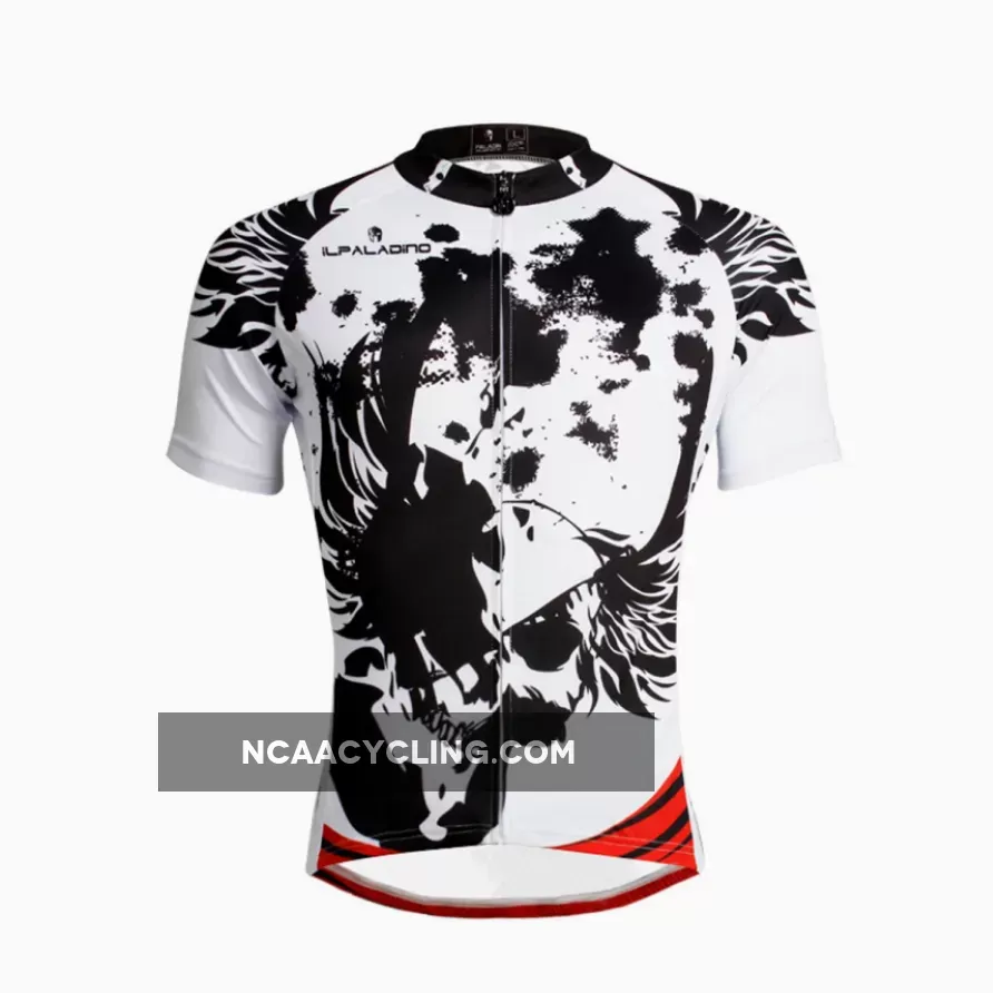 Ilpaladino Angel White Wing Feather Black Sport Breathable Cycling Jersey Men's Short-Sleeve Sport Bicycling Shirts Summer Quick Dry Wear NO.659