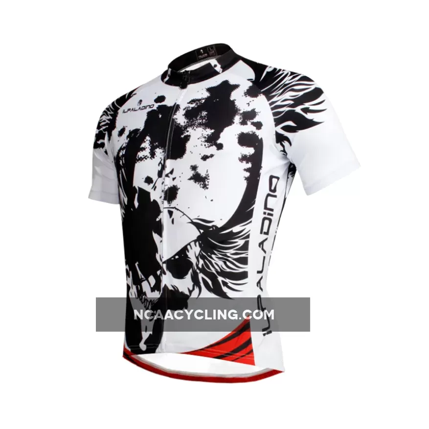 Ilpaladino Angel White Wing Feather Black Sport Breathable Cycling Jersey Men's Short-Sleeve Sport Bicycling Shirts Summer Quick Dry Wear NO.659