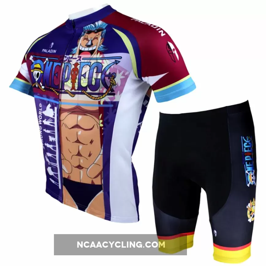 ONE PIECE Series Cola-powered Cyborg Franky Straw Hat Pirates Men's Cycling Suit/Jersey Team Kit Jacket T-shirt Summer Spring Autumn Clothes Sportswear Cartoon NO.080