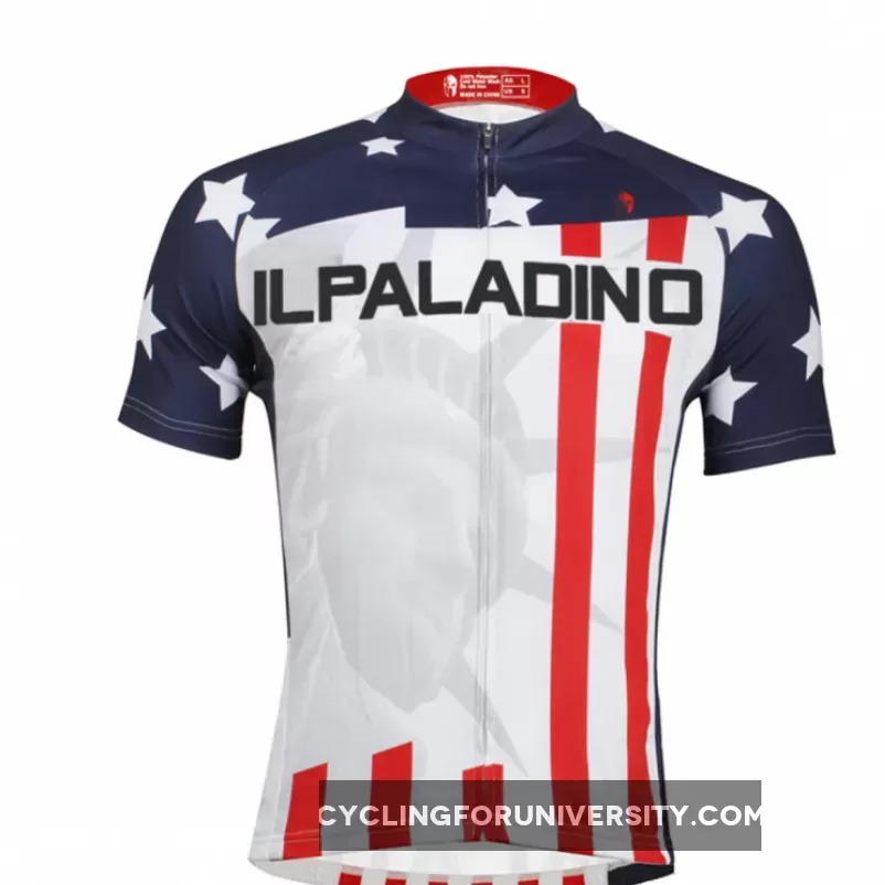 Ilpaladino American Style the Statue of Liberty Breathable Cycling Jersey Men's Short-Sleeve Sport Bicycling Shirts Summer Quick Dry Wear NO.008