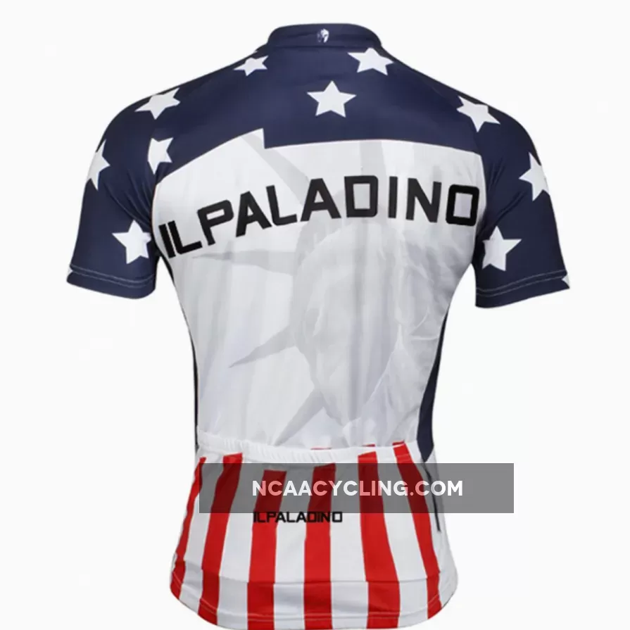 Ilpaladino American Style the Statue of Liberty Breathable Cycling Jersey Men's Short-Sleeve Sport Bicycling Shirts Summer Quick Dry Wear NO.008
