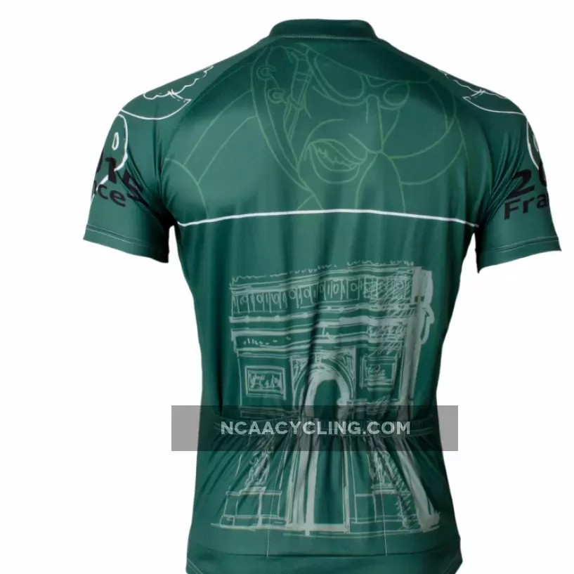 Ilpaladino Cyclist Green Men's Breathable Quick Dry Short-Sleeve Cycling Jersey Bicycling Shirts France Summer Sport Wear Exercise Bicycling Summer Spring Autumn Pro Cycle Clothing Racing Apparel Outdoor Sports Leisure Biking Shirts NO.569