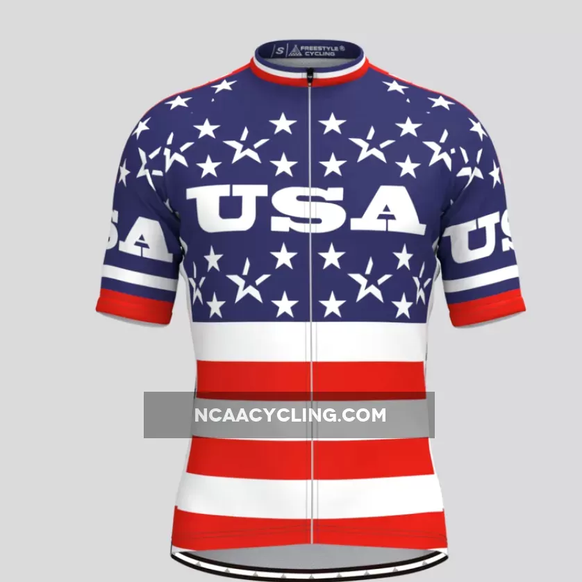 USA Stars Stripe Flag Men's Cycling Jersey Brand New