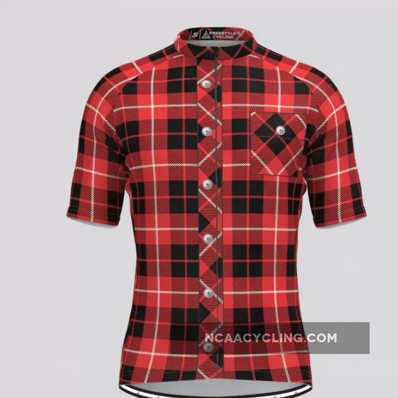 Plaid Checkered Shirt V18 Men's Cycling Jersey Brand New