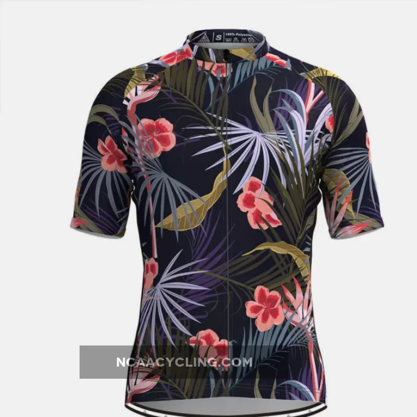 Men's Hawaiian Floral Tropical Cycling Jersey Brand New