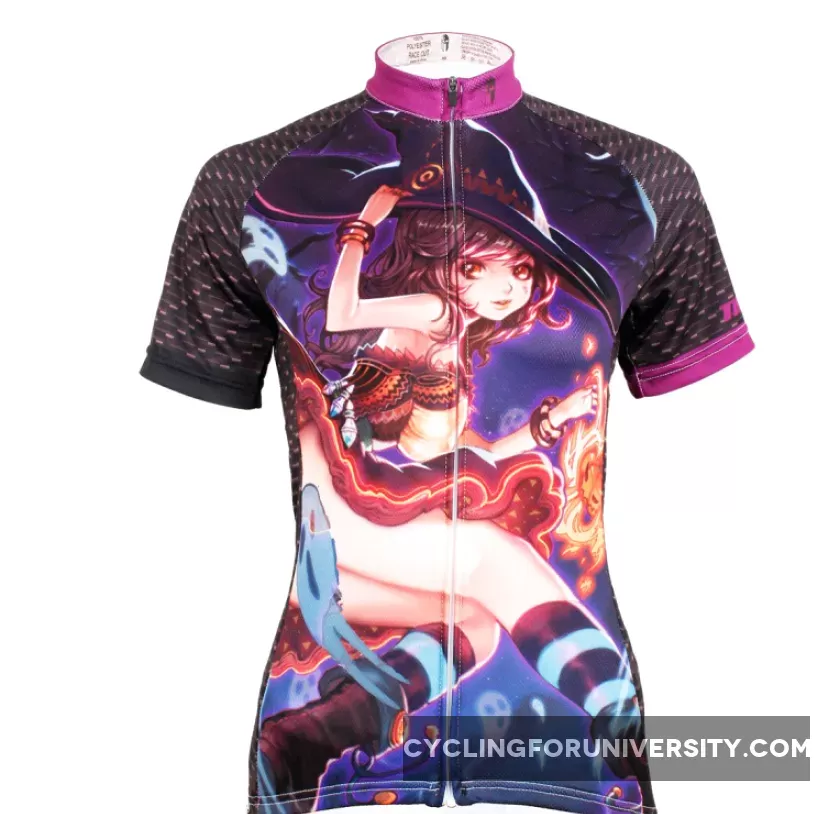 Animation Game Character Girl Lovely Witch Woman's Short-Sleeve Cycling Jersey Summer T-shirt NO.581