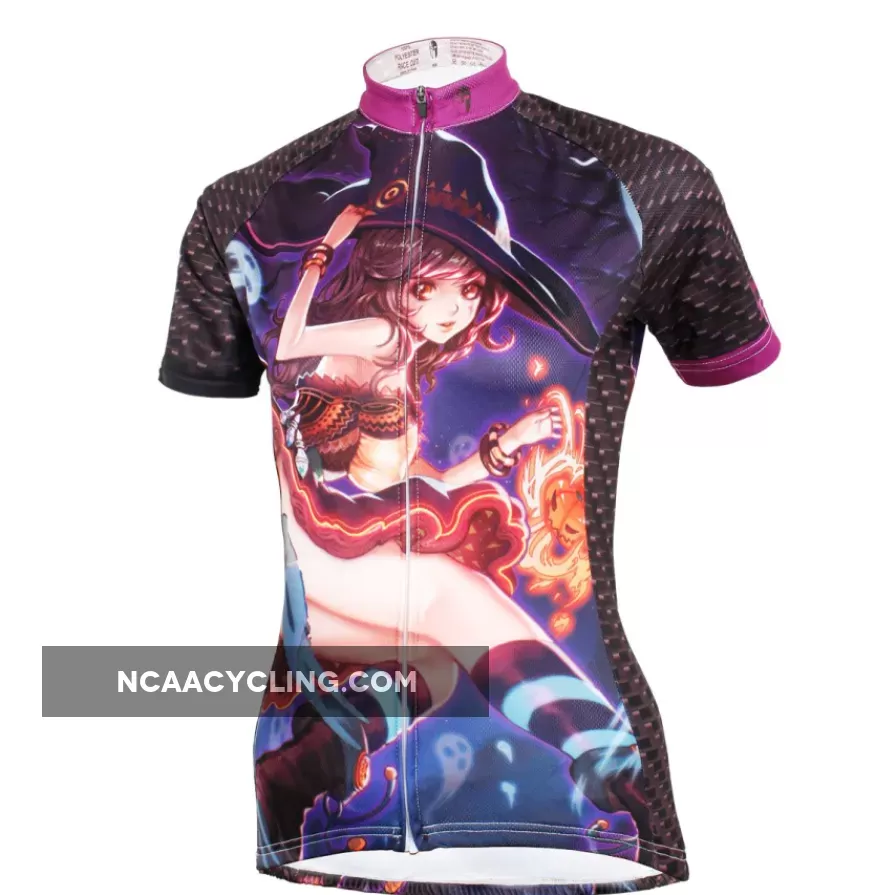 Animation Game Character Girl Lovely Witch Woman's Short-Sleeve Cycling Jersey Summer T-shirt NO.581