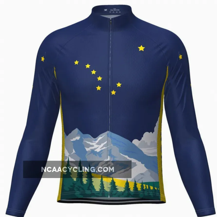 Men's Alaska Flag Long Sleeve Cycling Jersey Outlet