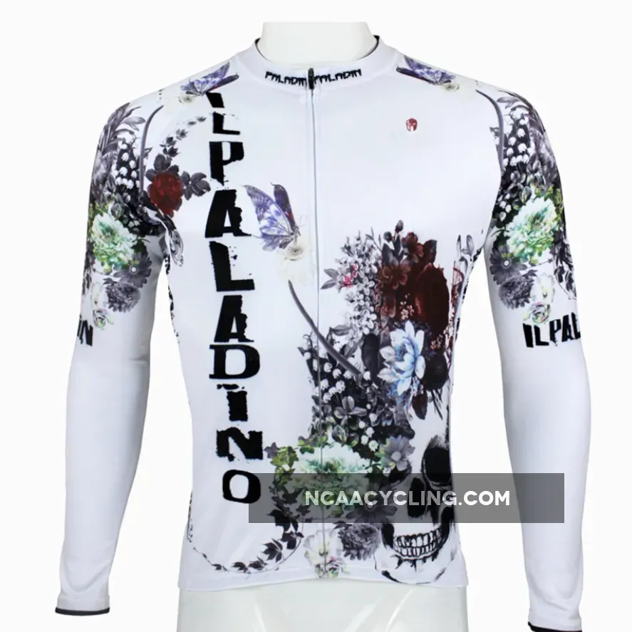 ILPALADINO SKULL Men's Long Sleeves Cycling Jersey Pro Cycle Clothing Racing Apparel Outdoor Sports Leisure Biking T-shirt Spring Autumn NO.091