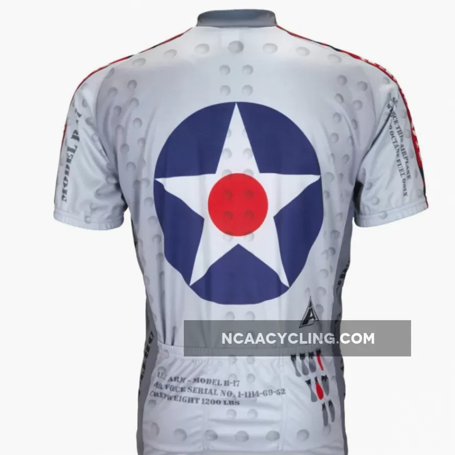 USAF B-17 Bomber Flying Fortress Short sleeve 15 zip men's cycling jersey