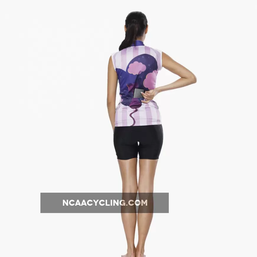 Night Cat Heart Window Purple Women's Cycling Sleeveless Bike Jersey/Kit T-shirt Summer Spring Road Bike Wear Mountain Bike MTB Clothes Sports Apparel Top / Suit/ Shorts NO.808