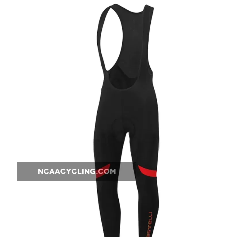 Pro Team CASTELLI Velocissimo 2 Black Red Bike Cycling Bib Pants
