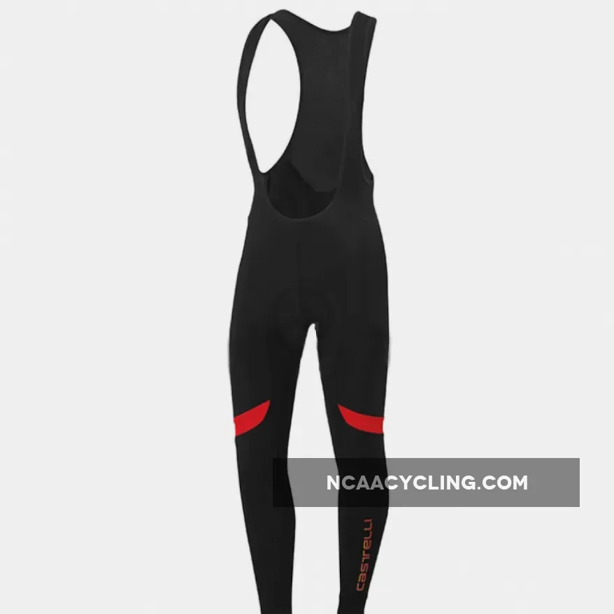Pro Team CASTELLI Velocissimo 2 Black Red Bike Cycling Bib Pants