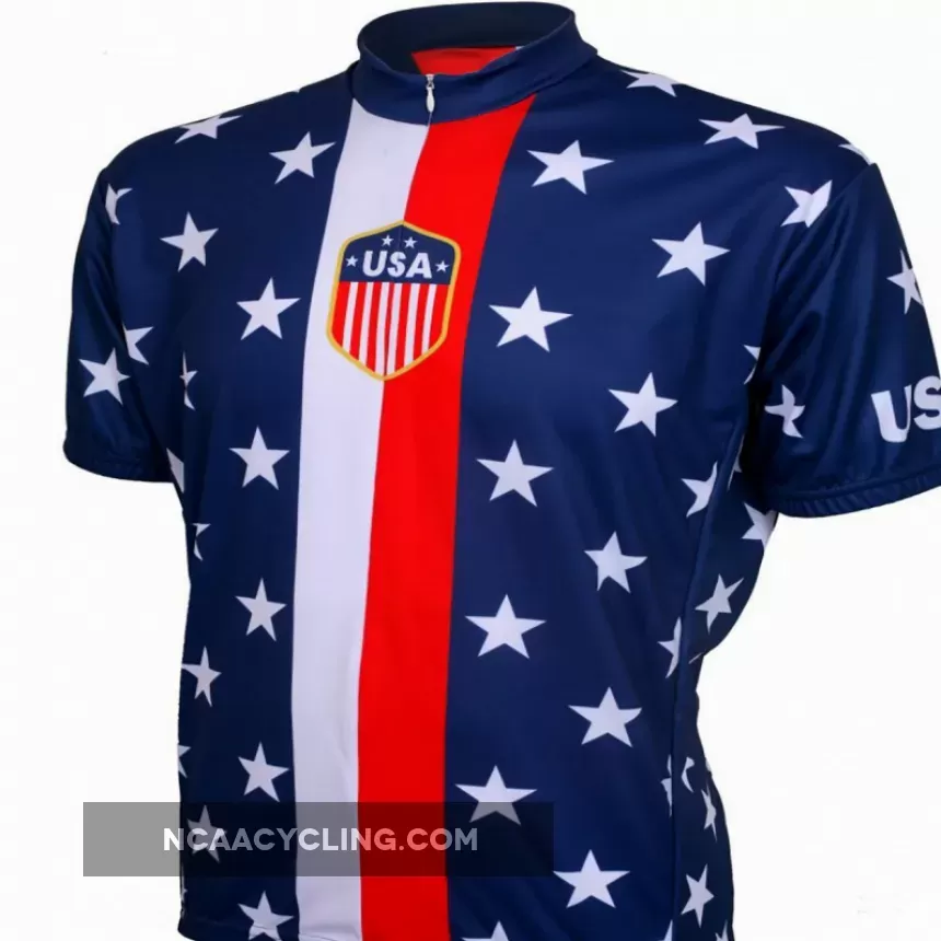 1956 Team USA Olympics Replica Short Sleeve 16" Zip Men's Cycling Jersey