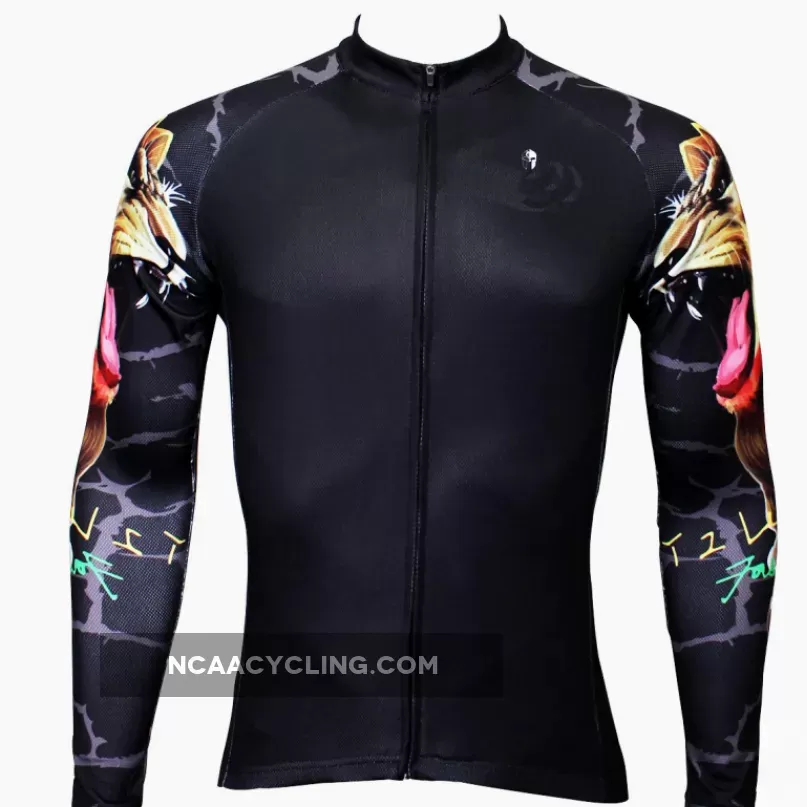 Hot Sale Cycling Jersey Cycling Jersey Wholesale Outdoor Men's Long-sleeved Jersey for Spring and Summer Black and White Ultraviolet Resistant Fabric Outdoor Sportswear