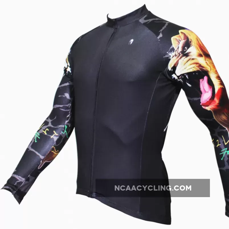 Hot Sale Cycling Jersey Cycling Jersey Wholesale Outdoor Men's Long-sleeved Jersey for Spring and Summer Black and White Ultraviolet Resistant Fabric Outdoor Sportswear