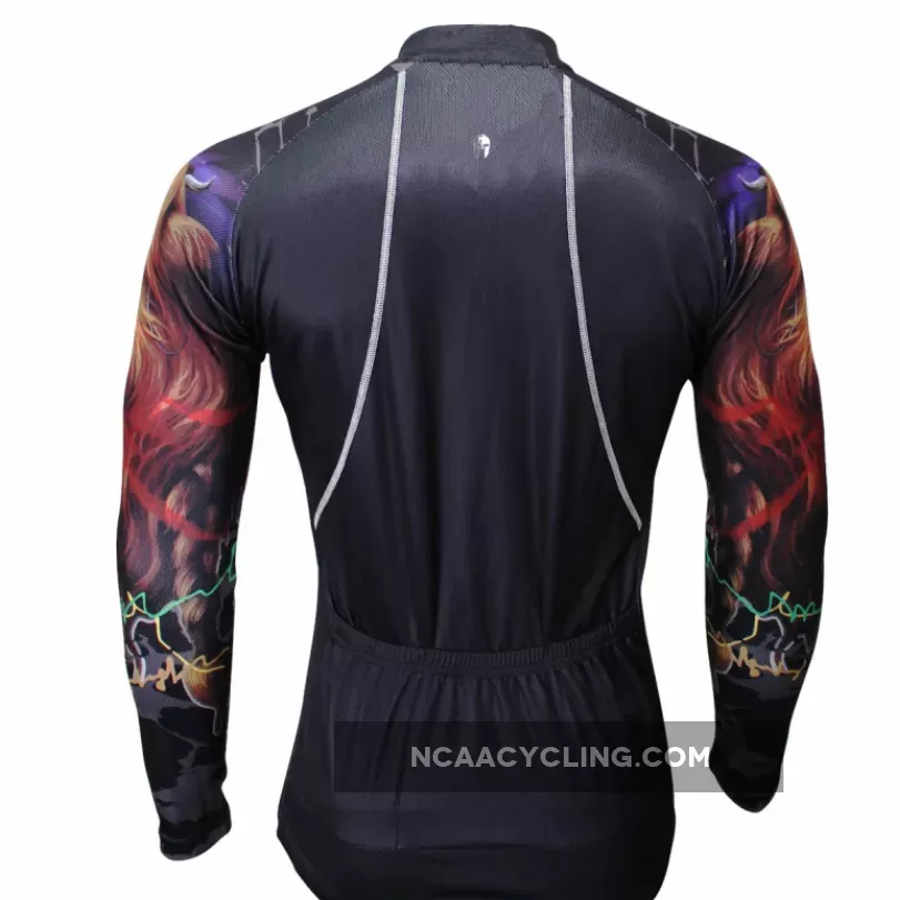Hot Sale Cycling Jersey Cycling Jersey Wholesale Outdoor Men's Long-sleeved Jersey for Spring and Summer Black and White Ultraviolet Resistant Fabric Outdoor Sportswear