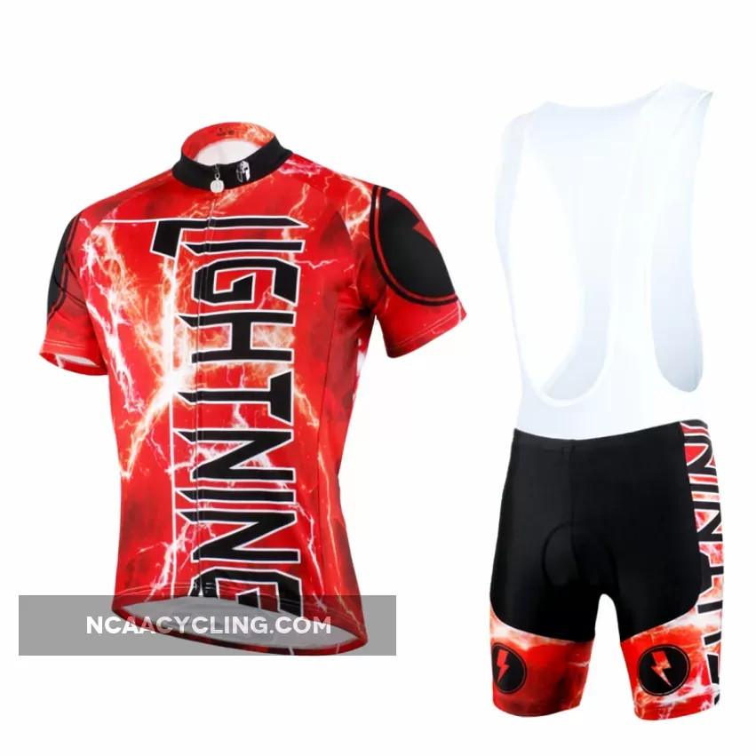 Ilpaladino Flashing Lightning Natural Phenomenon Cycling Short-sleeve Suit /Jersey Exercise Bicycling Pro Cycle Clothing Racing Apparel Outdoor Sports Leisure Biking Shirts Team Kit Red NO.616
