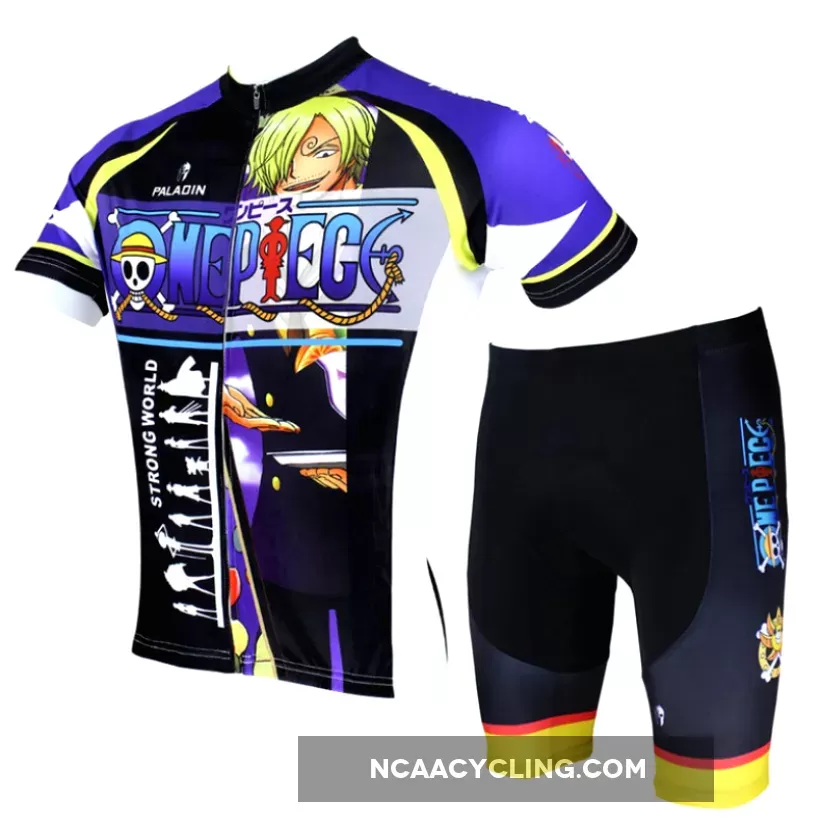 ONE PIECE Series Pirates Vinsmoke Sanji Men's Cycling Suit Jersey Team Jacket Leisure T-shirt Summer Spring Autumn Clothes Sportswear Anime Manga NO.076