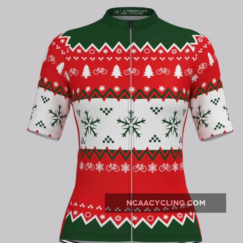 Christmas Snowflake Ugly Sweater Women's Cycling Jersey
