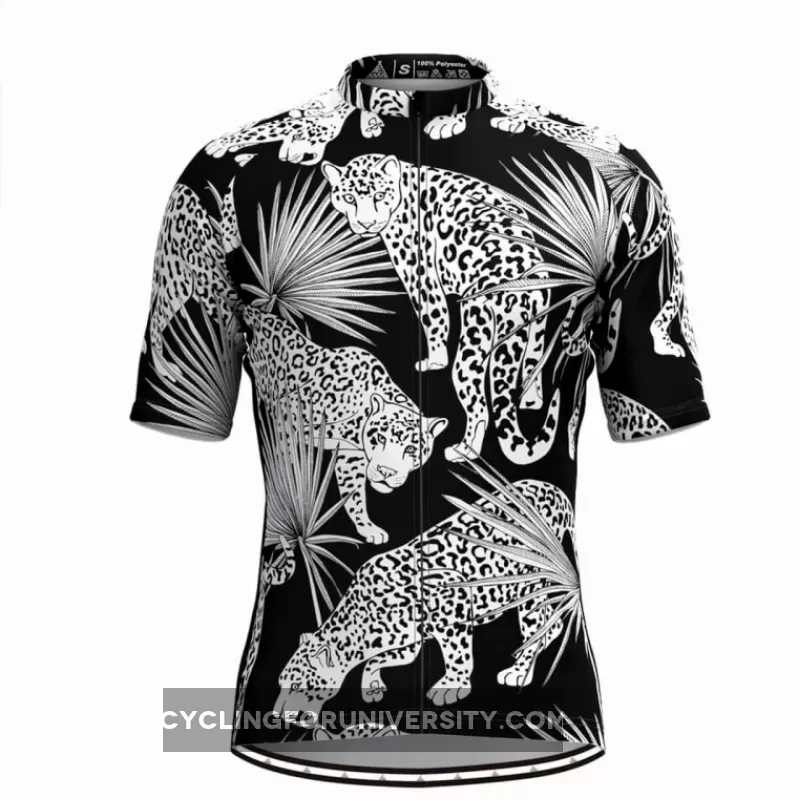 Men's Tropical & Jaguar Print Hawaiian Cycling Jersey V1
