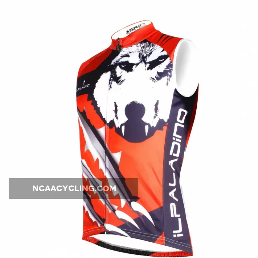 Knife Wolf Red Men's Cycling Sleeveless Bike jersey T-shirt Summer Spring Road Bike Wear Mountain Bike MTB Clothes Sports Apparel Top NO.W 664