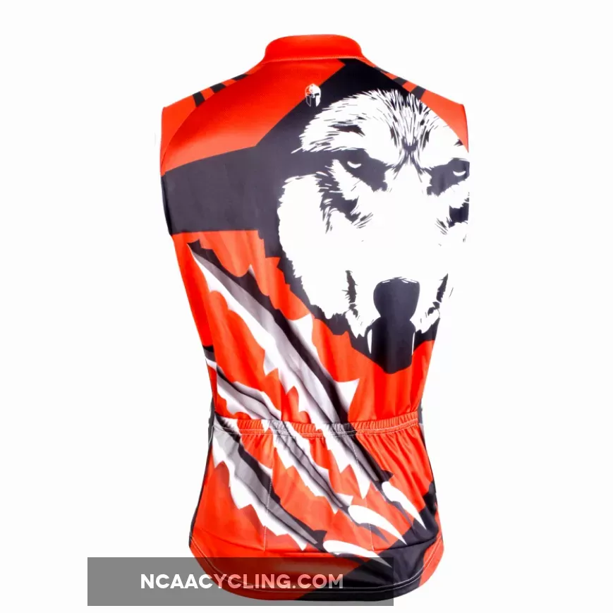 Knife Wolf Red Men's Cycling Sleeveless Bike jersey T-shirt Summer Spring Road Bike Wear Mountain Bike MTB Clothes Sports Apparel Top NO.W 664