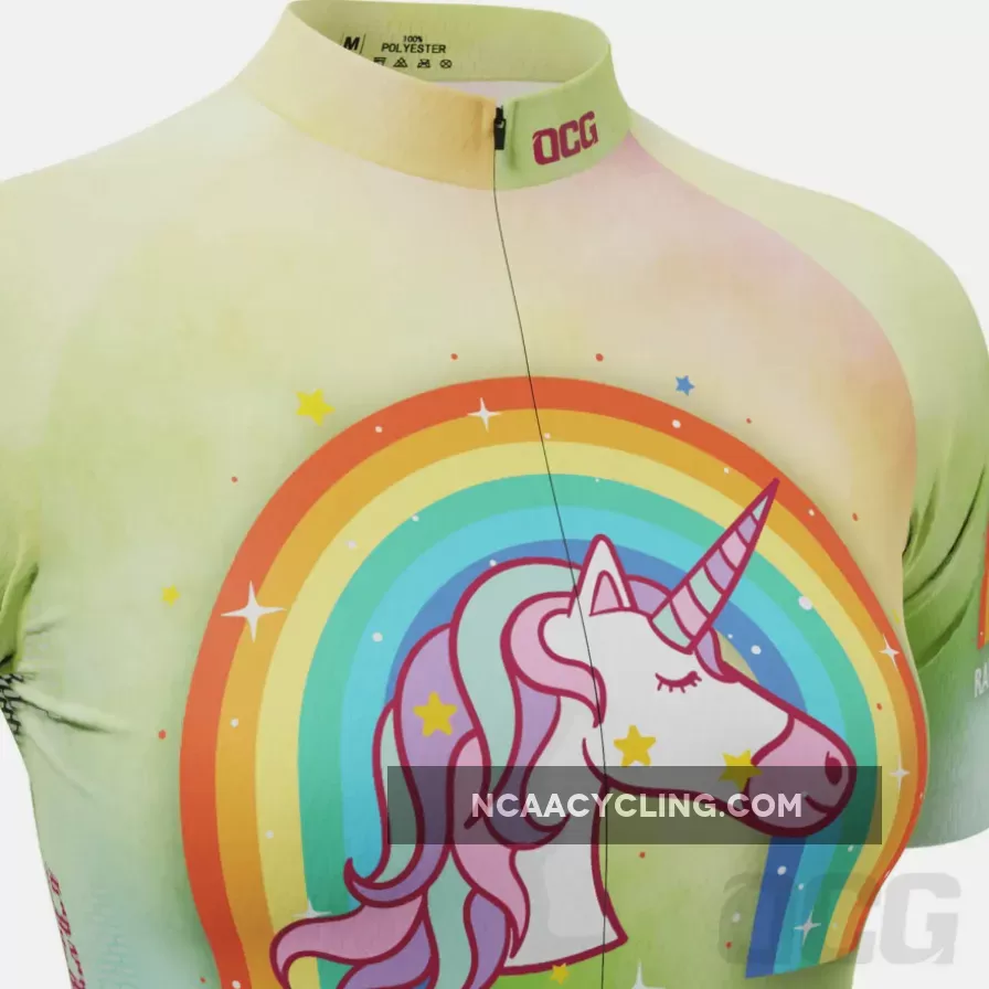 Women's Rainbows and Unicorns Short Sleeve Cycling Jersey / Womens Rainbows