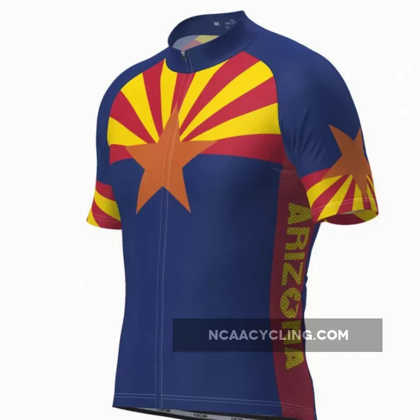 Men's Arizona State Flag Short Sleeve Cycling Jersey / Arizona Flag Tshirt