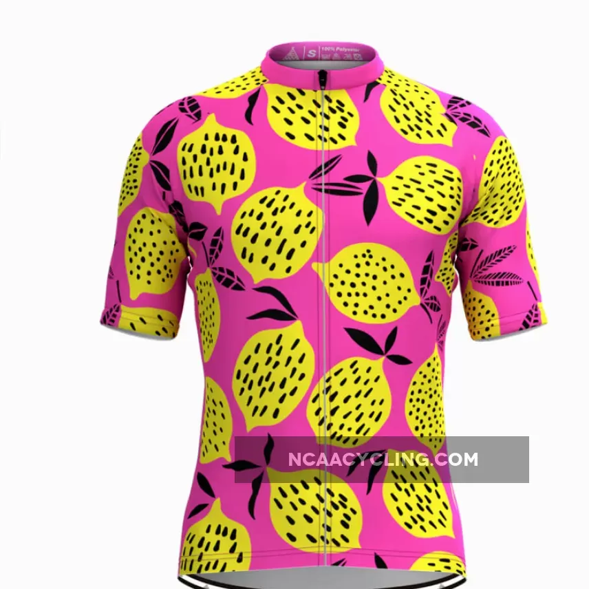 Men's The Yellow Lemon Print Cycling Jersey Outlet