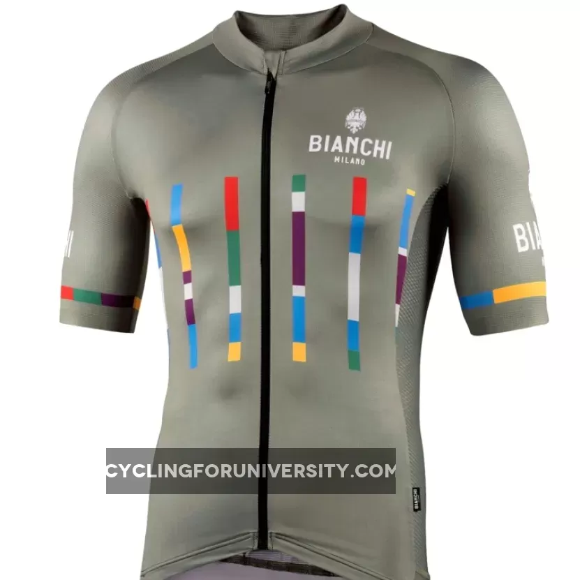 Nalini 2021 Bianchi Milano Fanaco Short Sleeve Cycling Jersey Olive