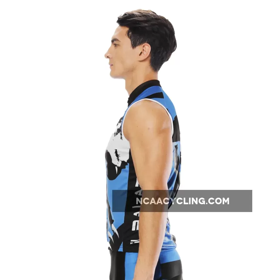 Wolverine Wolf Blue Men's Cycling Sleeveless Bike Jersey/Kit T-shirt Summer Spring Road Bike Wear Mountain Bike MTB Clothes Sports Apparel Top / Suit NO.811