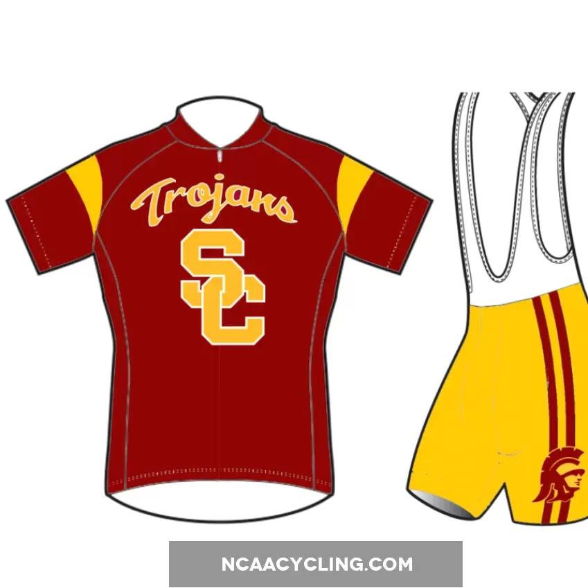NCAA USC University of Southern California Trojans Short Sleeve Cycling Jerseys bib shorts