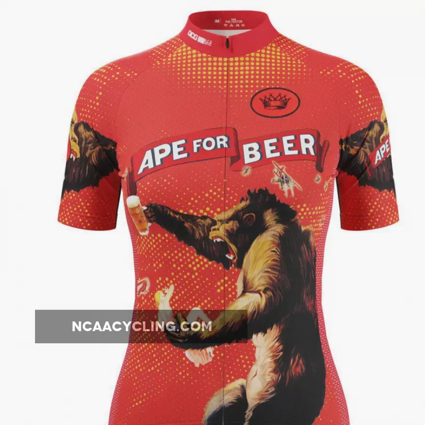 Women's King Kong Ape For Beer Short Sleeve Cycling Jersey / Womenking