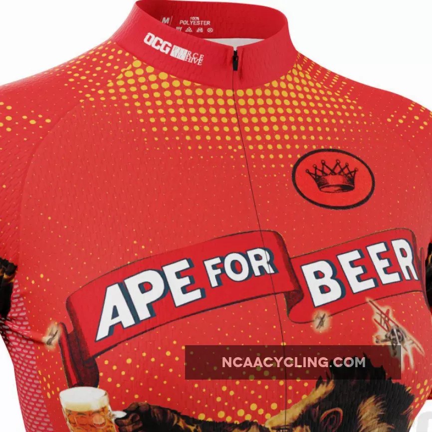 Women's King Kong Ape For Beer Short Sleeve Cycling Jersey / Womenking