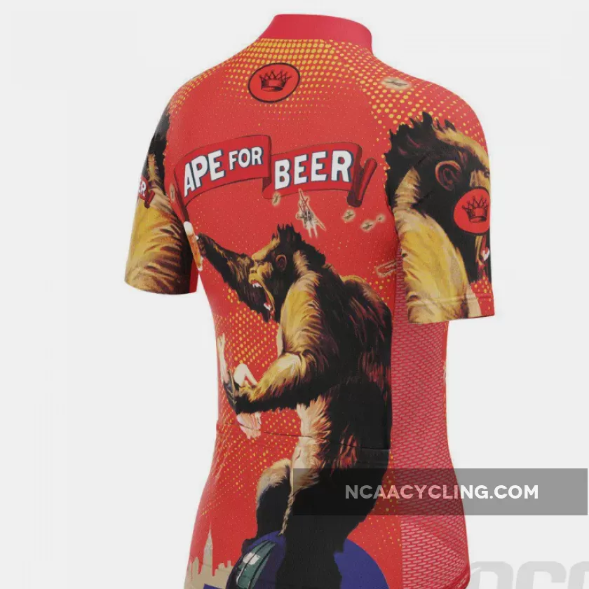 Women's King Kong Ape For Beer Short Sleeve Cycling Jersey / Womenking