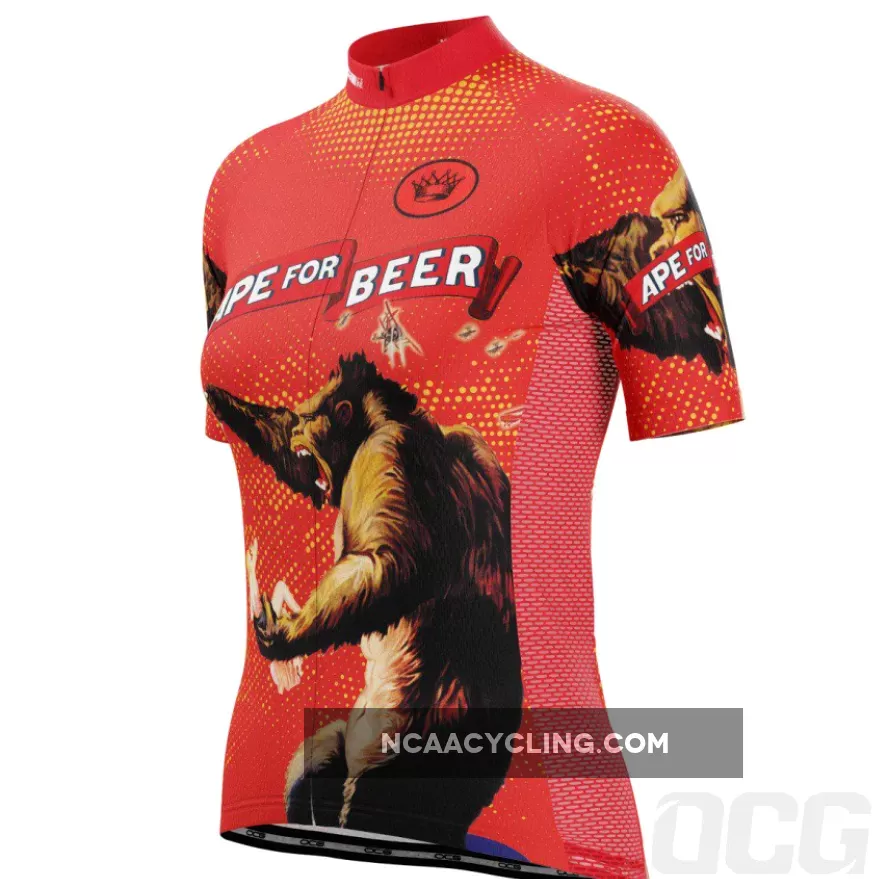 Women's King Kong Ape For Beer Short Sleeve Cycling Jersey / Womenking