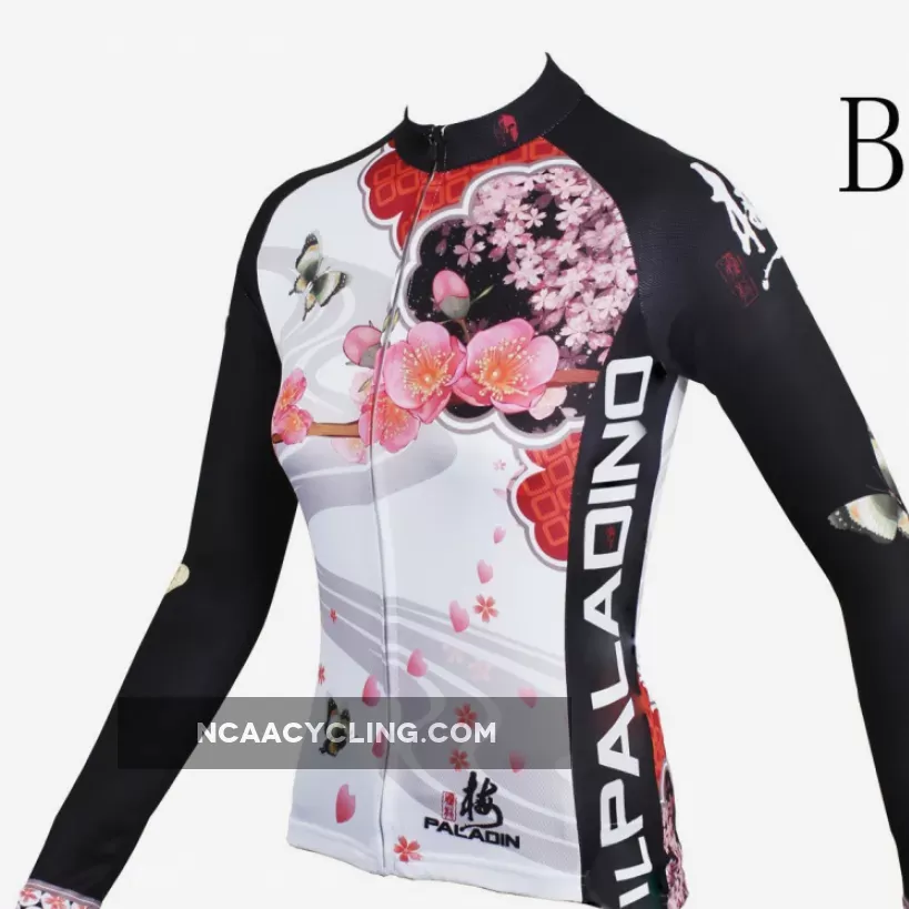 Butterfly Cycling Jerseys Peach Blossom Butterfly With Flying Petal Women Cycling Jerseys 542