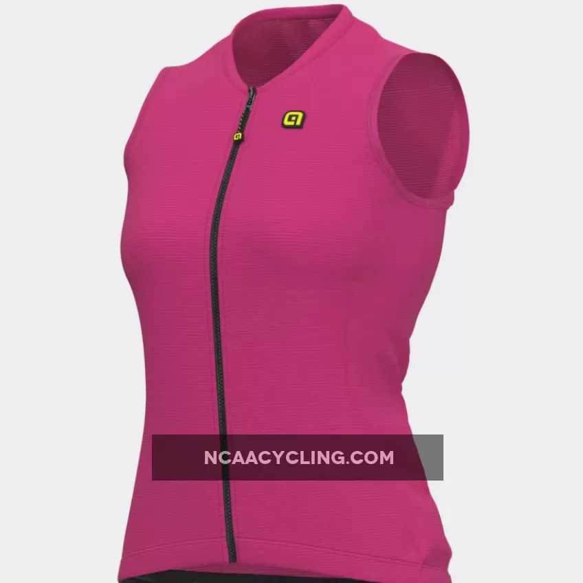 Ale Solid Color Block women sleeveless jersey - Pink fluo L22220444