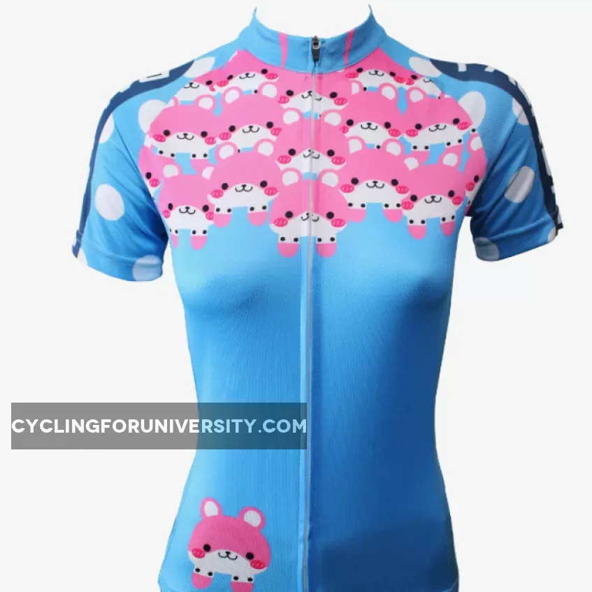Ilpaladino Pink Pets Women's Summer Short-Sleeve Cycling Jersey Summer Exercise Bicycling Pro Cycle Clothing Racing Apparel Outdoor Sports Leisure Biking Shirts Breathable Blue Clothes NO.501
