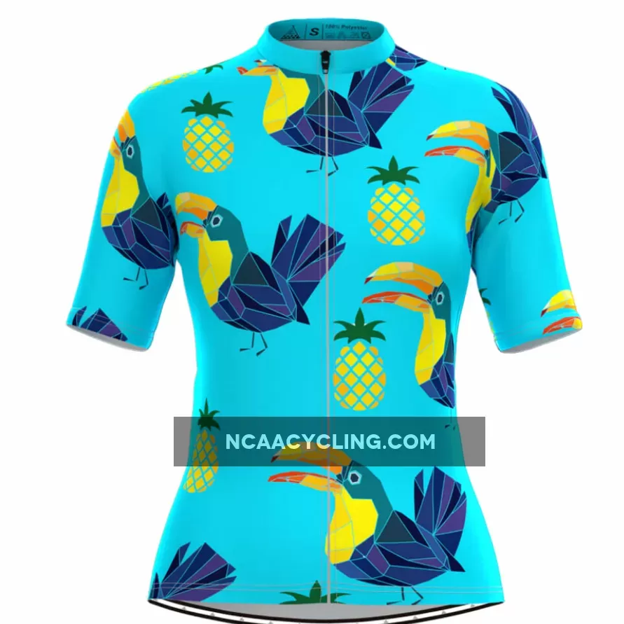 Women's Fruit Bird Print Cycling Jersey - Pineapple Outlet