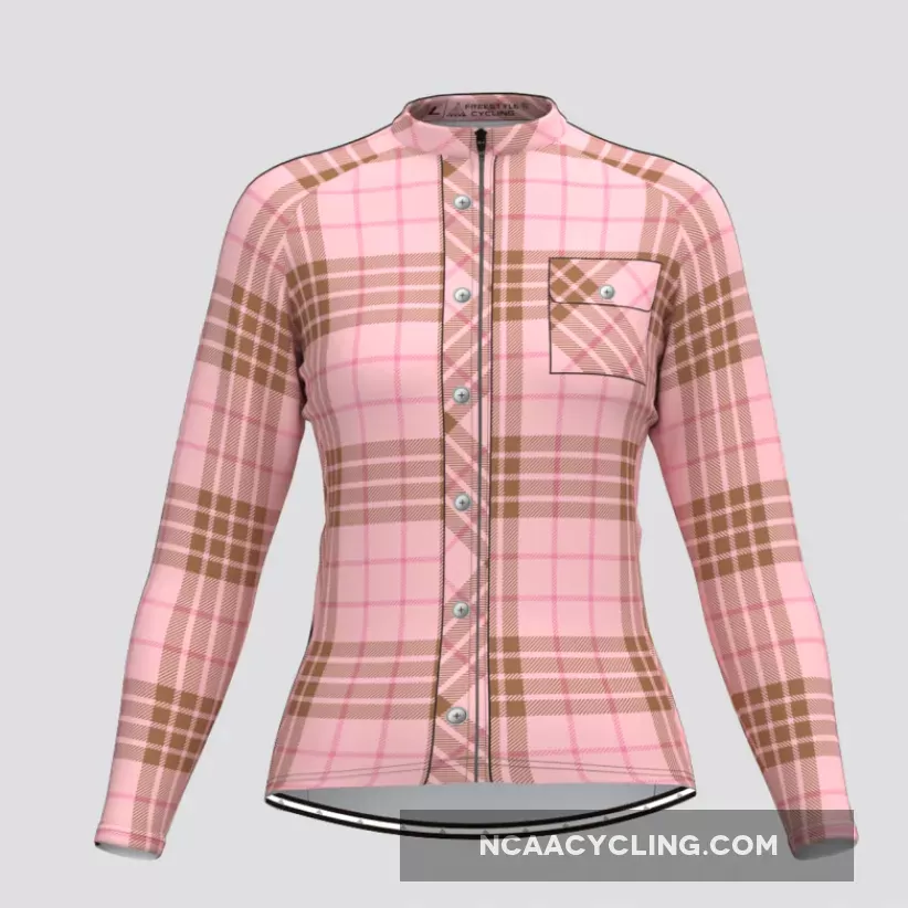 Plaid Checkered Shirt V21 Women's LS Cycling Jersey