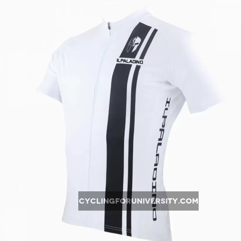 ILPALADINO Man's Short-sleeve Cycling Jersey Team Jacket T-shirt Summer Spring Autumn Clothes Sportswear White Shirt Black Strip NO.010
